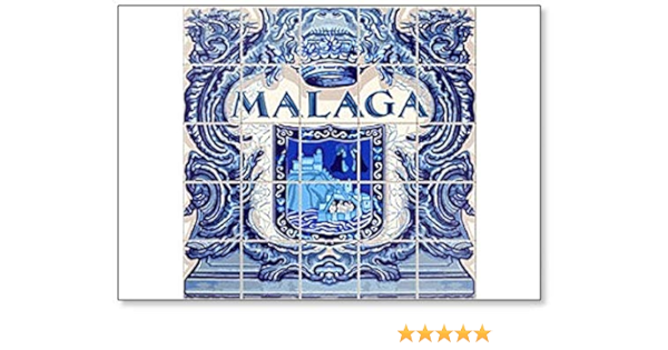 Málaga Azulejo Cerámica Andalucía España Imán para nevera