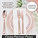 150pcs Rose Gold Plastic Cutlery | Rose Gold Plastic Silverware Livens Up Birthdays, Weddings & Bachelorette| Rose Gold Forks, Knives & Spoons| FDA Approved & BPA Free| Rose Gold Utensils, Cutlery set