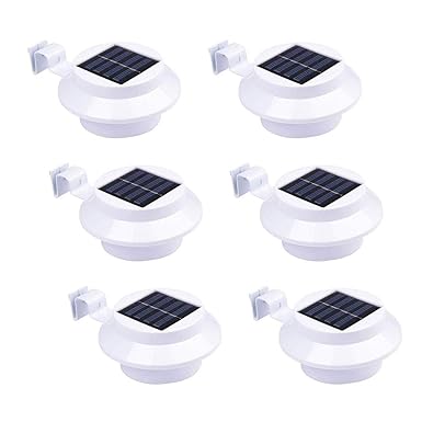 6 Stück Solarlampe Gartenlampe Außenlampe Solarleuchte Zaun Wandleuchte Wandlampe Gartenzaunlichter Weißes Licht mit 1300mAh 