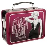 Vandor 70370 Marilyn Monroe Large Tin Tote, Dark Pink, Black, and White