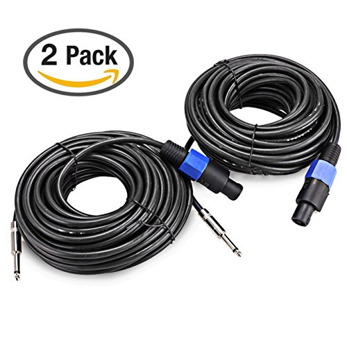 Buy 2Pcs 50 Feet 14 Gauge Wire Speakon DJ/Pro Audio Amplifier Amp to Speaker Cables, Male to XLR