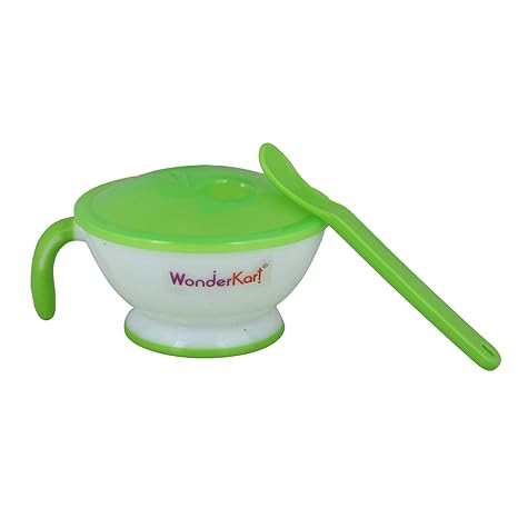 WONDERKART Baby Feeding Bowl with Spoon - Green
