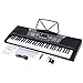 ADM 61 Key Electronic Keyboard Piano Beginner SuperKit with Microphone, Keyboard Sticker, Power Supply, Black