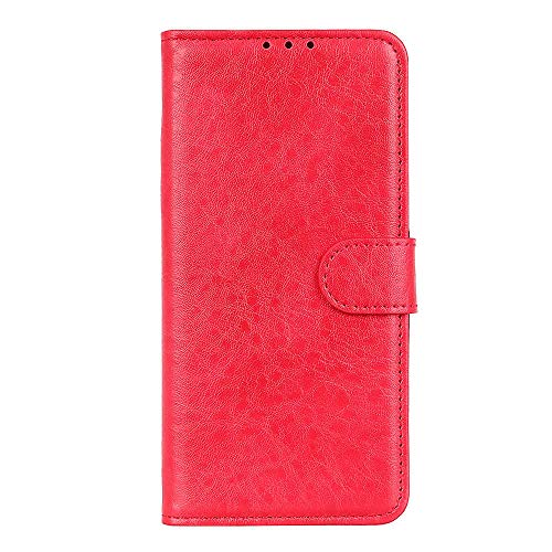 Leather Cover Compatible with Samsung Galaxy S20, red Wallet Case