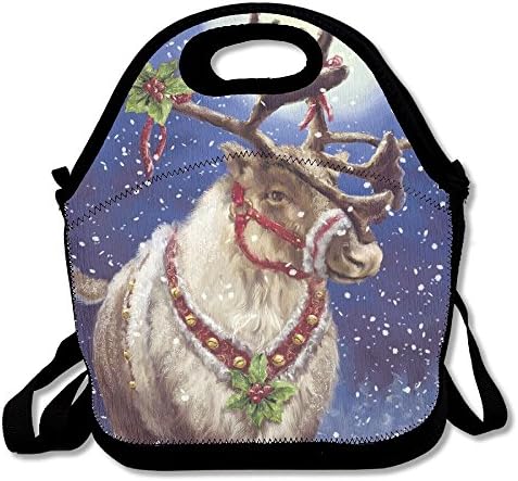 Deer Santa Fashion Backpack With Zipper And Adjustable Crossbody Strap