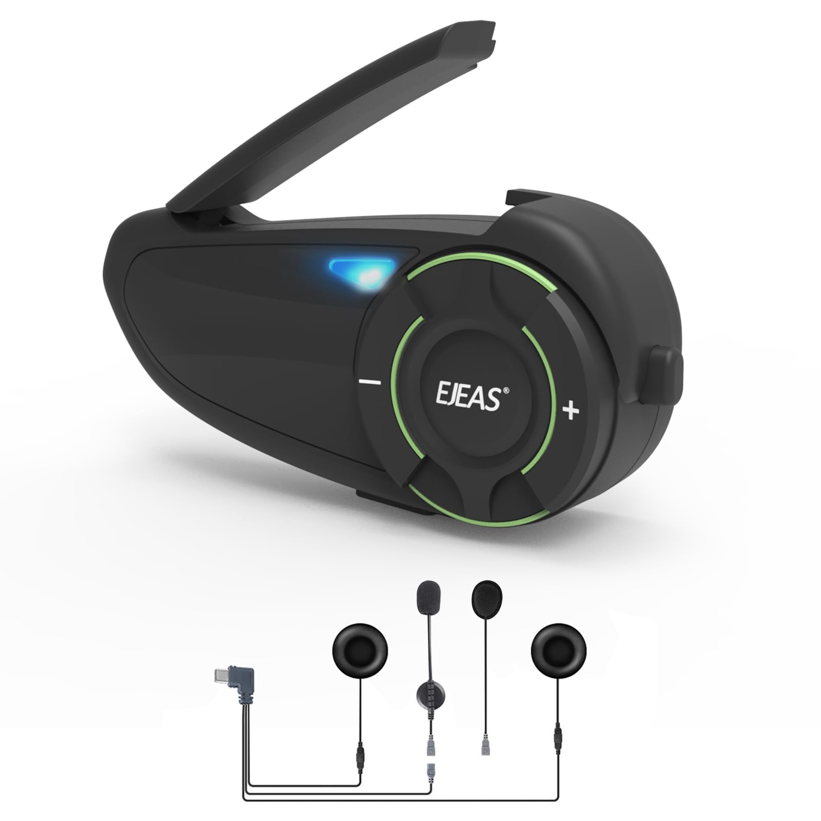 EJEAS Q8 Mesh 3.0 Group Intercom Communication System, Motorcycle Helmet Bluetooth 5.1 Headset with CVC Noise Reduction and Music Sharing for 6 People Full Duplex Talking at The Same Time(1 Pack)