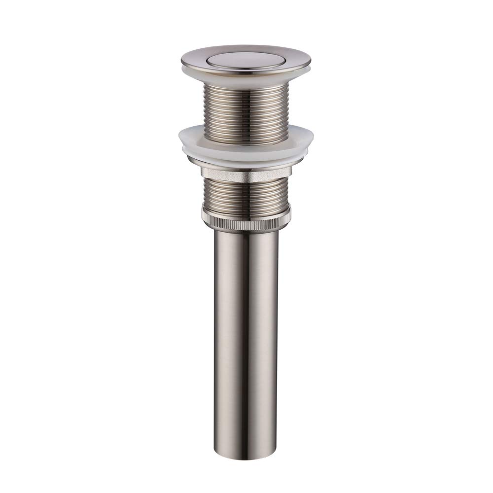 KES Bathroom Faucet Vessel Vanity Sink Pop Up Drain Stopper without Overflow, Brushed Nickel, S2007D-2