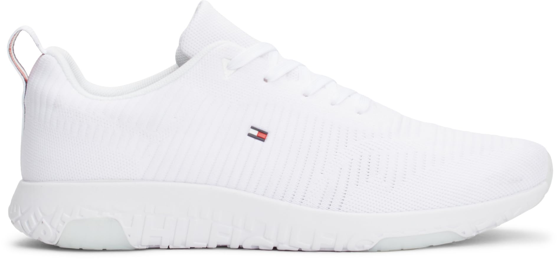 Tommy Hilfiger Herren Runner Sneaker Corporate Knit Rib Runner Sportschuhe, Weiß (White), 42 6