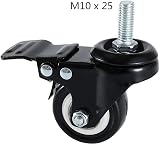 Onerbuy 4pk Heavy Duty Swivel Caster Wheels 1.5 Inch M8 Stem Dual Lock Brake view 8