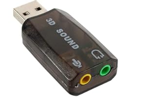 LONGYAO USB to 3.5mm Mic Headphone Jack USB External Stereo Sound Adapter Headset 5.1 Channel 3D Sound Card for PC Notebook