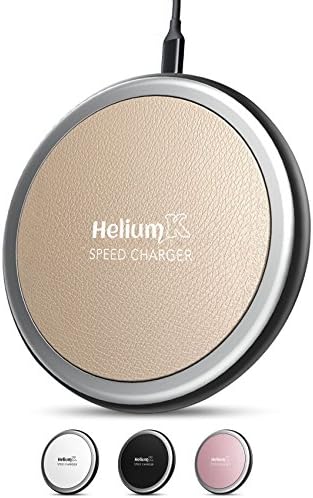Wireless Charger Pad For IPhone X Qi-Enabled Devices (10 W) – Universal Fast Wireless Charging Station with Leather Cover iPhone 8/8 Plus, iPhone X, Samsung Galaxy Note 8/S8/Plus, S7/Edge &amp; More