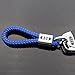 For Audi Logo Emblem Key Chain Key Ring Metal Alloy BV Style Calf Leather Gift Decoration Accessories (Blue)