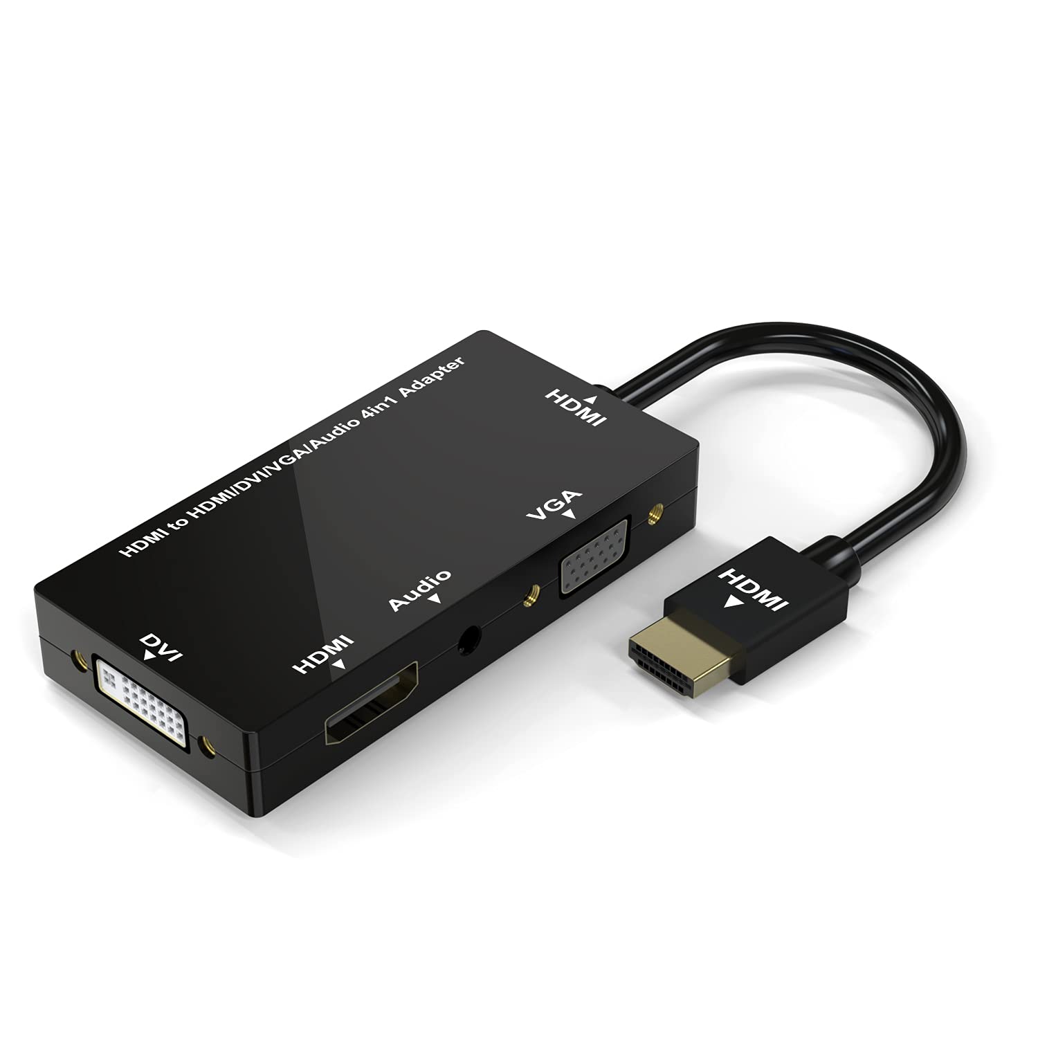 Foshung HDMI Adapter, HDMI to VGA DVI HDMI Synchronous Display 1080P HDMI DVI VGA Audio 4 in 1 Video Converter