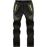 nayjury Kids Boys Girls Hiking Snow Ski Pants Waterproof Winter Warm Elastic Waist Pants Fleece Lined with Zipper Pockets