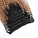 Sassina Seamless Double Wefts Kinky Curly Clip In Human Hair Extensions Ombre Two Tone Natural Black Fading to Strawberry Blonde 120 Grams 7pcs per lot with 17 Clips KC TN27 16 Inch