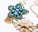 Qiyun Colorful Flower Beaded Festoon Lavalier Y Bib Choker Collar 18K Gold Necklace
