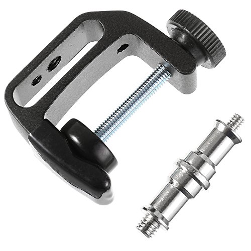 Foto4easy Universal Multifunctional C-Clamp Desktop Mount Holder Stand 1/4'' 3/8'' Screw for DSLR LED Flash Light