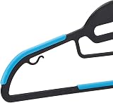 Amazon Basics Non-Slip Heavy Duty Plastic Hanger with Horizontal Bar Blue view 6