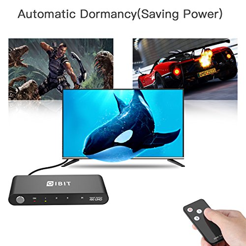HDMI Switch 2.0, IBIT Smart 3 Port HDMI v2.0 Switcher Support 4K@60Hz UHD HDR Full 3D &HDCP 2.2 with IR Remote Control