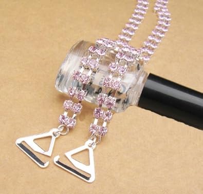Vn Trends Luxury Pink Crystal Diamante Bra Straps Double Rows
