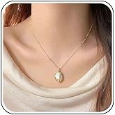 Ximdble Vintage Pearl Pendant Necklace Boho Pearl Necklace Irregular Pearl Choker Necklace Gold Thin Chain Necklace for Women