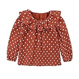 Littay Todder Baby Girls Dot Shirts Ruffled Collar
