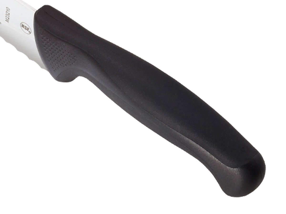 Mercer Culinary Millennia Chef Knife, 12-Inch, 10-Inch, Wide Wavy Edge Bread Knife, Black M23210
