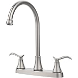 2 Handle Kitchen Sink Faucet Brushed Nickel Two-Handle High-Arc 360 Swivel 3 or 4 Hole Kitchen Faucets 8 Inch Centerset Kitch