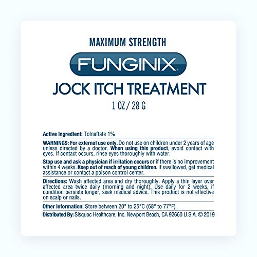 FUNGINIX Jock Itch Treatment Relieves Itching, Burning, Scaling, and