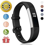 Fitbit Alta Bands and Fitbit Alta HR Bands,Replacement Adjustable Fitness Alta Fit Bit Bands with Secure Buckle Alta Wristbands Silicone Sport Alta straps Band for Fitbit Alta/Alta HR,Black Large
