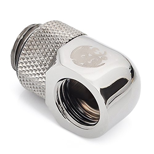 Bitspower G1/4" Male to Female Extender Fitting, 90 Rotary, Black Sparkle, 4-pack