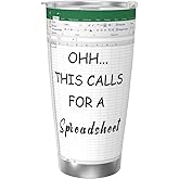 BCQJNB Accountant Gifts Spreadsheet Tumbler Office Mug, Boss Gifts 20 OZ Travel Coffee Mug for Men Women Manager Coworker