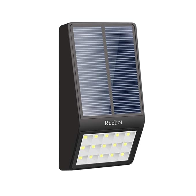 Recbot Luz Solar Lámparas Solares con Sensor de Movimiento y Sensor fotosensible Luces LED de Seguridad al Aire Libre para Jardín Terraza Garaje Camino de Entrada Escaleras Camino de Iluminación