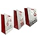 PDTXCLS Asluco Zmaomaoy Premium, Silver and Red, 3D Gift Bags for Wrapping - Set of 3 Large Christmas Bags - Large Silver 13