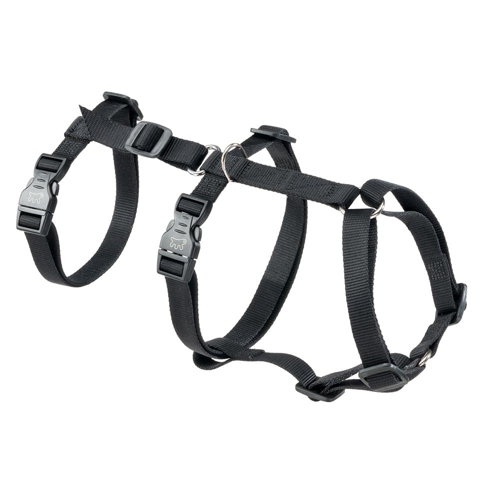 Ferplast Dog Harness Medium BRAVE MEDIUM, Escape Proof Dog Harness, Greyhound, Adjustable Harness for Dogs, 6 Closures, Nero