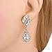 EleQueen Women's Austrian Crystal Art Deco Tear Drop Earrings Gold-tone Clear Clip-on