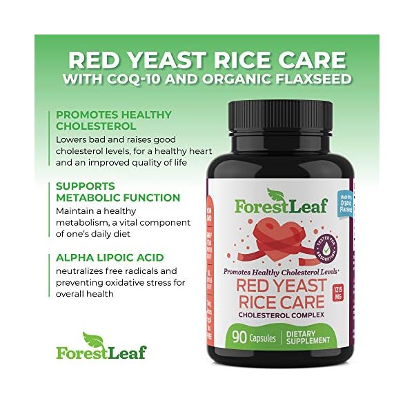 Red Yeast Rice Care with COQ10 and Organic Flaxseed 1215mg