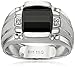 Men's Sterling Silver Onyx Ring with Diamond Accent Ring, Size 10