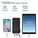 Solar Charger 13500mAh,WBPINE Waterproof Power Bank Dual USB with 2 LED Flashlight...