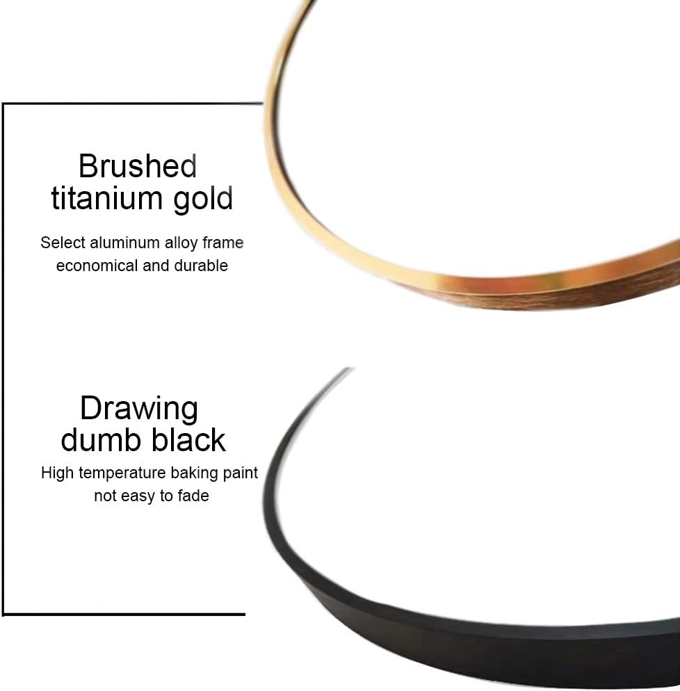 FANYUSHOW Large Simple Round Metal Frame Mirror, 24” Wall-Mounted Mirror for Bedroom, Bathroom, Living Room, Entryway, Vanity Mirror, Black: Furniture & Decor