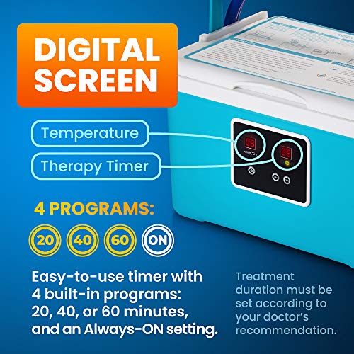 PhysioNatural Cold Therapy Ice Machine for Knee Surgery Recovery – Programmable Continuous Cryotherapy System with Adjustable Knee Pad for Post-Op Swelling, Sprains & Injuries