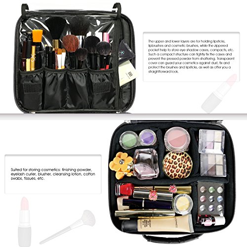 Becko Black Portable Travel Cosmetic Makeup Bag / Toiletry bag (Black)
