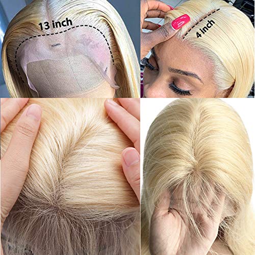 Straight-Blonde-Lace-Front-Wigs-Human-Hair-Pre-Plucked-Hairline-T-Part-Lace-Wigs-for-Black-Women-Lightly-Bleached-Knots-150-Density-Brazilian-Virgin-Human-Hair-Lace-Front-Wigs-18-Inch-Can-be-Dyed