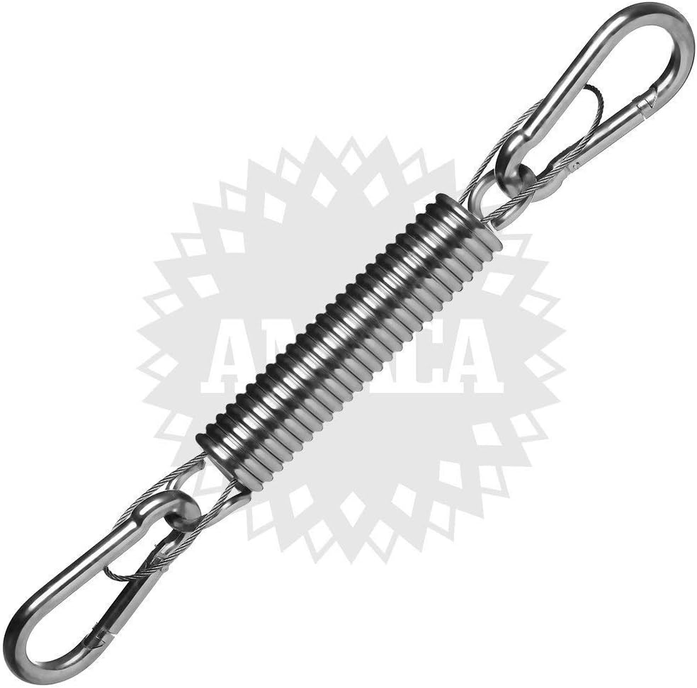 AMACA Hängesessel Schwingfeder mit Sicherungsseil und Karabinerhaken - TÜV geprüfte Gesamtkonstruktion!