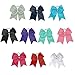 CN Girls Big Hair Bow Rhinestone Cheer Bow Attached Elastic Hair Tie for Cheerleader