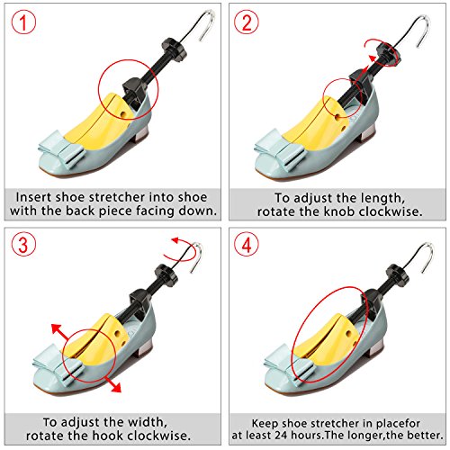 Halcent Professional Shoe Stretchers Pair of Two-Way Plastic Shoe Tree with Shoe Horn,Stretches Length and Width Shoe Stretcher for Women and Men(Medium) - Thumbnail 4
