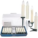 【Timer 10 Pcs】Indoor and Outdoor LED Window Flameless Taper Candles Flickering Votive Unscented Battery Operated Electric TeaLights with Remote for Gift Party Wedding Holiday Tree Garden