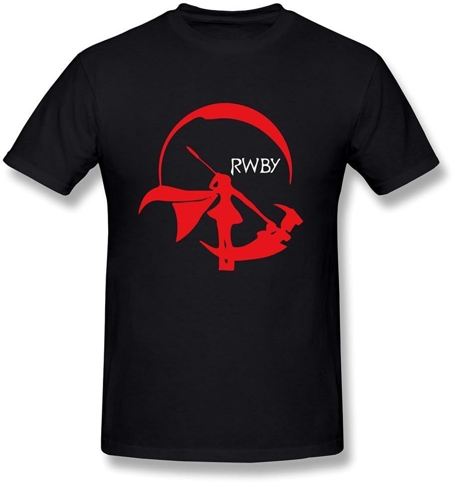 Next Style Men's RWBY Ruby Rose Crescent Rose Black T Shirt