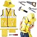 iPlay, iLearn Construction Worker Costume Role Play Kit Set, Engineering Dress Up Gift Educational Toy for Halloween Activities Holidays Christmas for 3, 4, 5, 6, 7 Year Old Kids Toddlers Boys primary