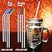 iCooker 8 Pack Reusable Stainless Steel Straws with Colorful Silicon Tips & Carry Bag Ultra Long 10.5 Inch Drinking Metal Straw